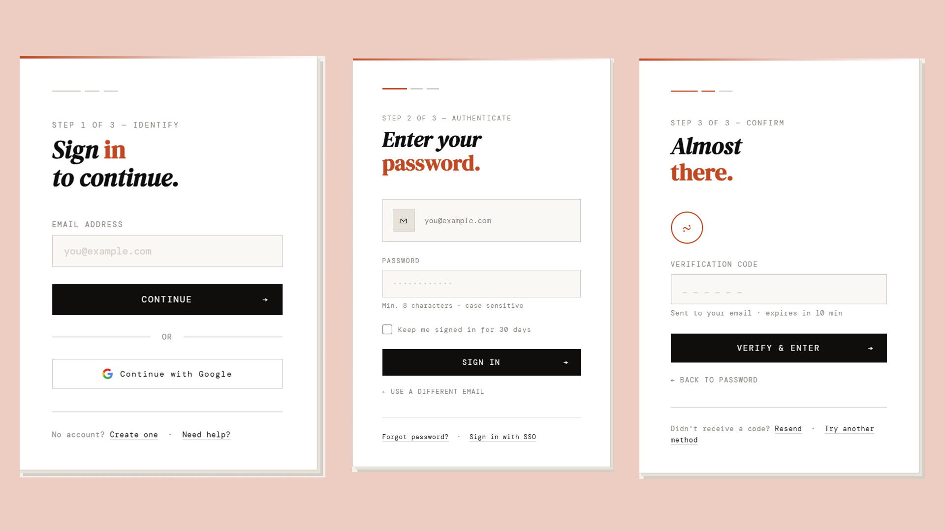 Progressive Disclosure Login Form