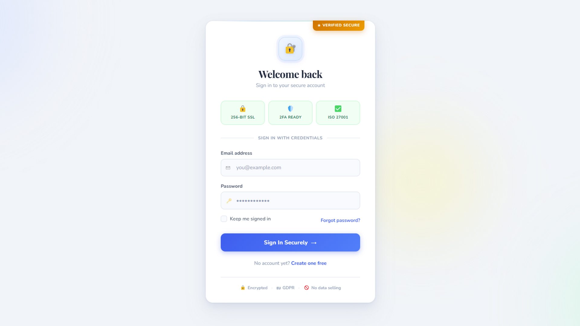 Trust Badge Login Form